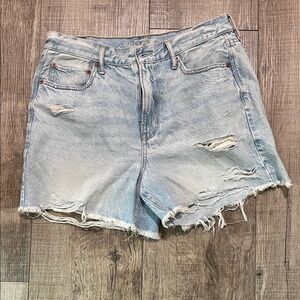 American Eagle Outfitters Light Blue Ripped Jean Shorts